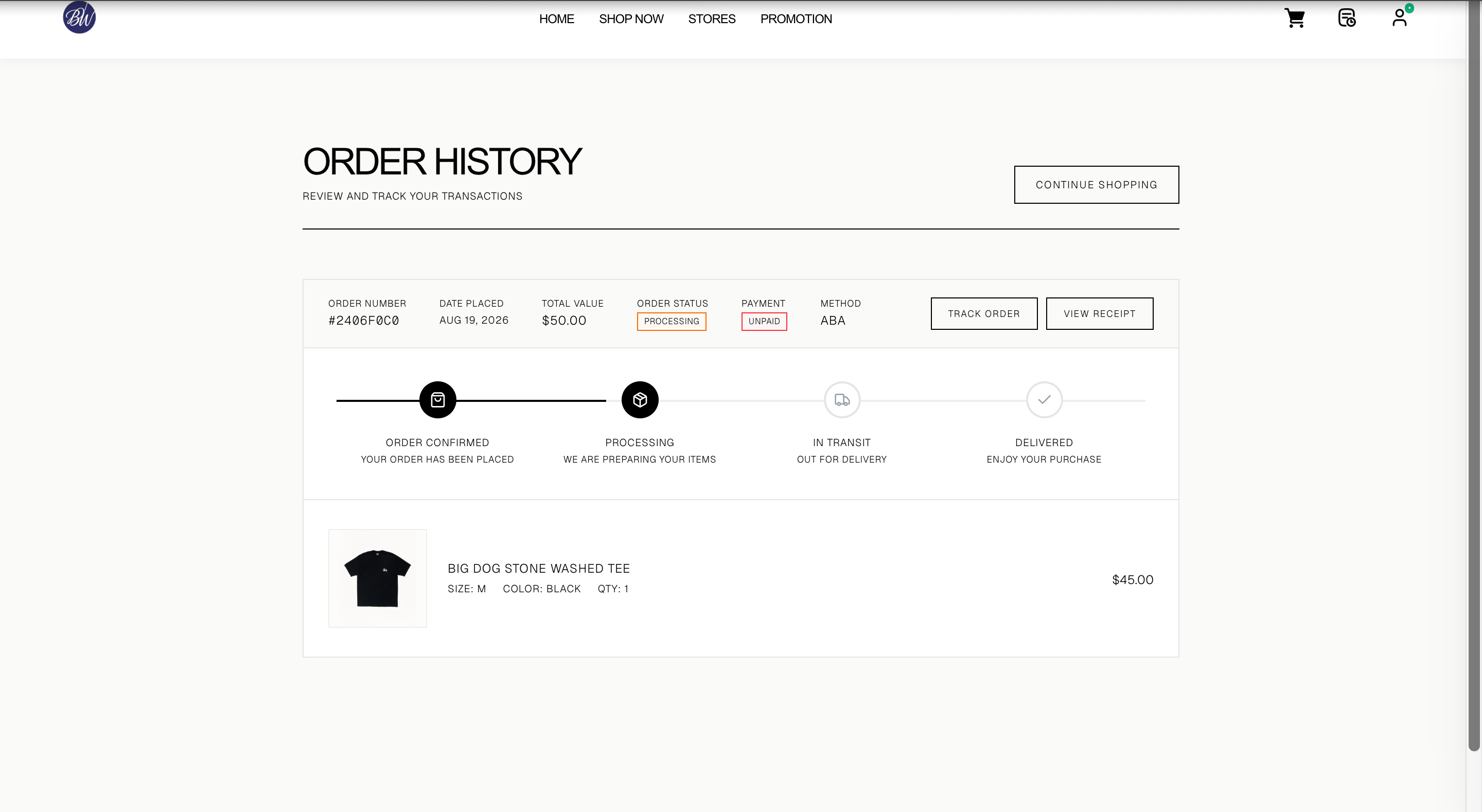 History Order